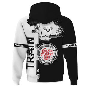 Railspirit Personalized Atlantic Coast Line Railroad Hoodie Engine Heartbeat and Track Love Style Zip Up Hoodie Gift Idea For Train Lovers