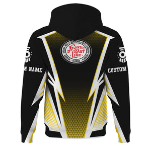 Railspirit Personalized Atlantic Coast Line Railroad Hoodie Lightning Graphic Style Zip Up Hoodie Gift Idea For Train Lover