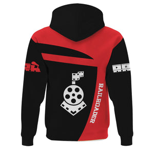 Railspirit Personalized Atlantic Coast Line Railroad Hoodie All Aboard Steam Train Movie Projector Style Zip Up Hoodie