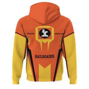 Railspirit Personalized Illinois Central Railroad Hoodie Custom Year Railroader Zip Up Hoodie Gift Idea For Train Lover