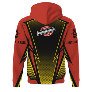 Railspirit Personalized Chicago and North Western Railway Hoodie Lightning Graphic Style Zip Up Hoodie Gift Idea For Train Lover