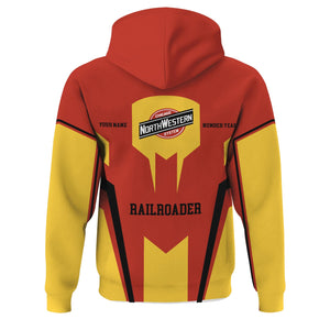 Railspirit Personalized Chicago and North Western Railway Hoodie Custom Year Railroader Zip Up Hoodie Gift Idea For Train Lover