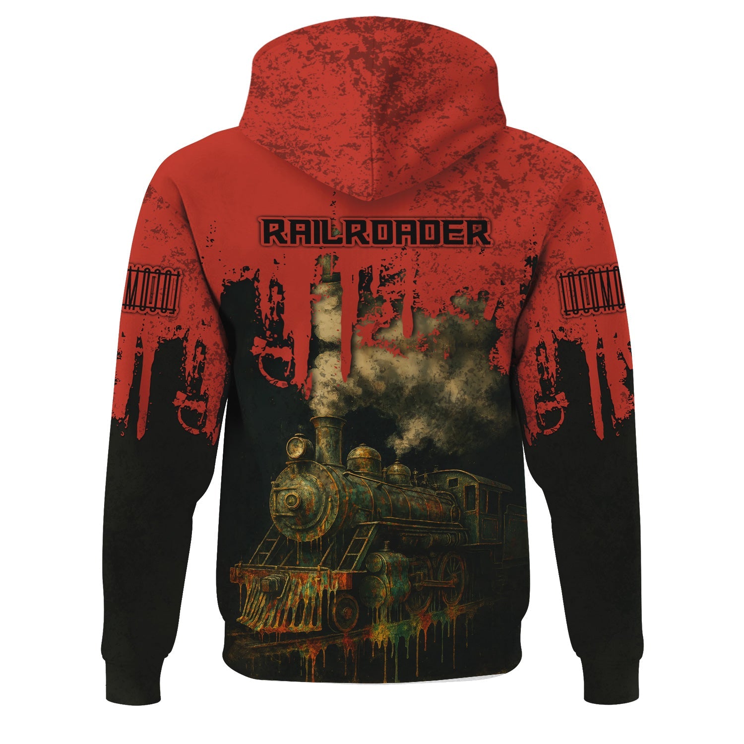 Railspirit Personalized Chicago and North Western Railway Hoodie Vintage Train Art Style Zip Up Hoodie For Locomotive Fans