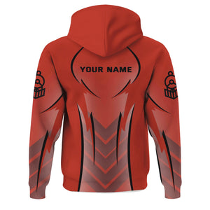 Railspirit Personalized Chicago and North Western Railway Hoodie Striking Line Style Train Zip Up Hoodie For Locomotive Lovers