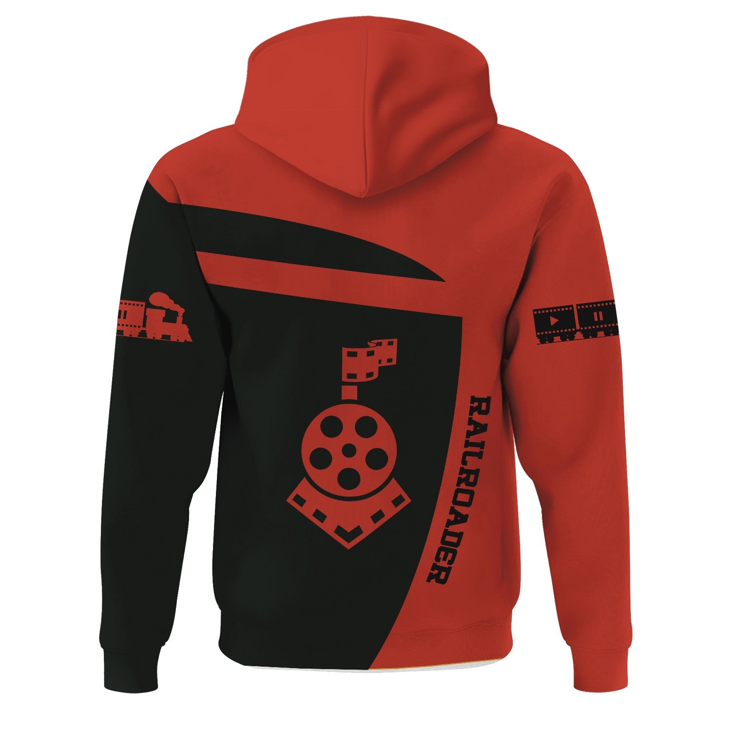 Railspirit Personalized Chicago and North Western Railway Hoodie All Aboard Steam Train Movie Projector Style Zip Up Hoodie