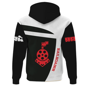 Railspirit Personalized Chicago, Milwaukee, St. Paul and Pacific Railroad Hoodie All Aboard Steam Train Movie Projector Style Milwaukee Road Zip Up Hoodie