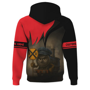 Railspirit Personalized Chicago, Milwaukee, St. Paul and Pacific Railroad Hoodie Angry Train Milwaukee Road Hoodie Gift Idea For Train Lover