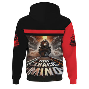 Railspirit Personalized Chicago, Milwaukee, St. Paul and Pacific Railroad Hoodie One Track Mind Milwaukee Road Train Printed ZIp Up Hoodie