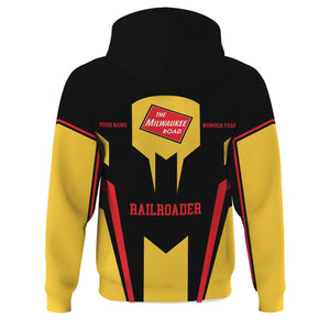 Railspirit Personalized Chicago, Milwaukee, St. Paul and Pacific Railroad Hoodie Custom Year Railroader Milwaukee Road Zip Up Hoodie