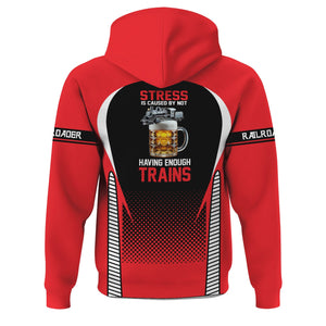 Railspirit Personalized Chicago, Milwaukee, St. Paul and Pacific Railroad Hoodie Stress Is Caused By Not Having Enough Trains Milwaukee Road Zip Up Hoodie