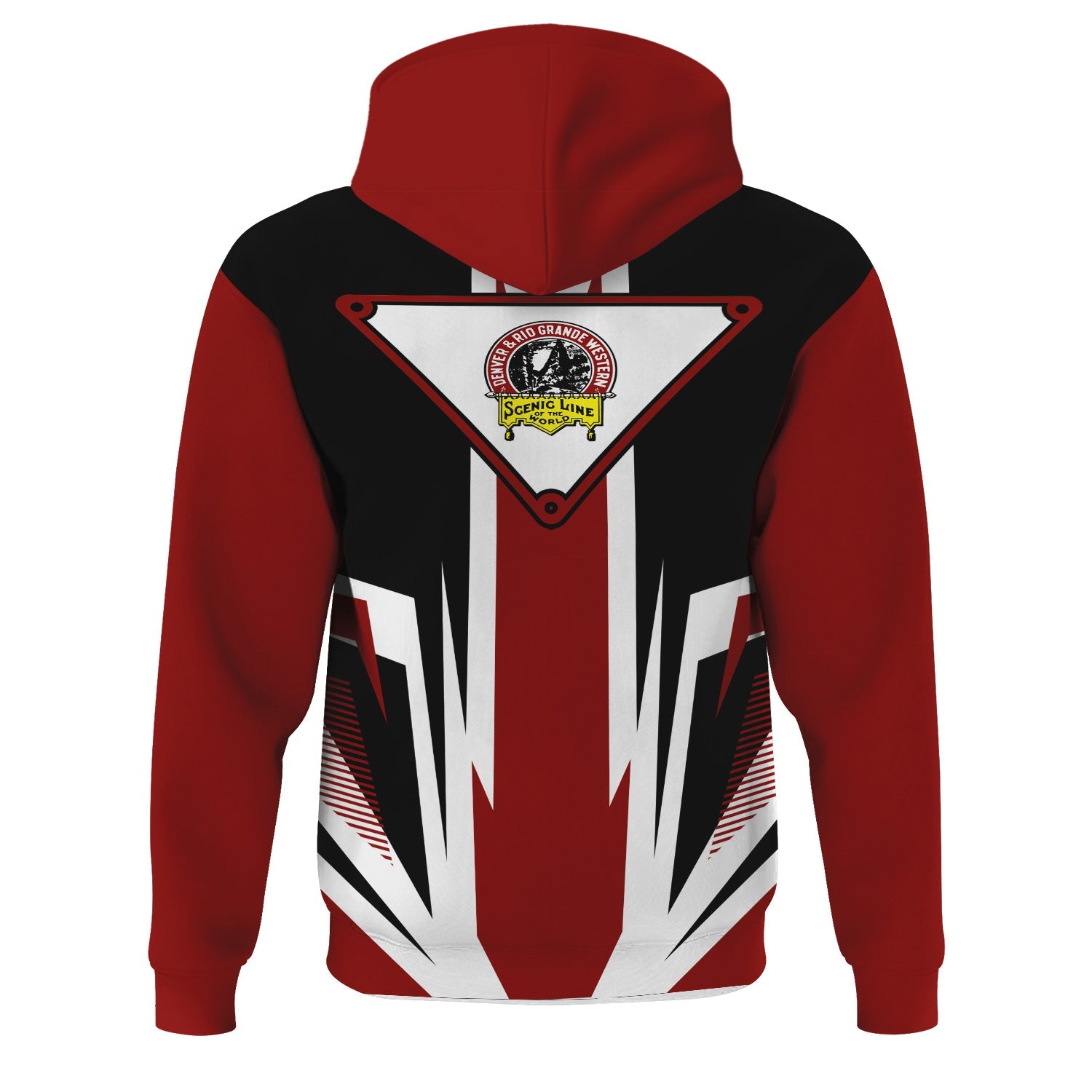 Railspirit Denver and Rio Grande Western Railroad Hoodie Bold Graphic Style All Over Printed Zip Up Hoodie