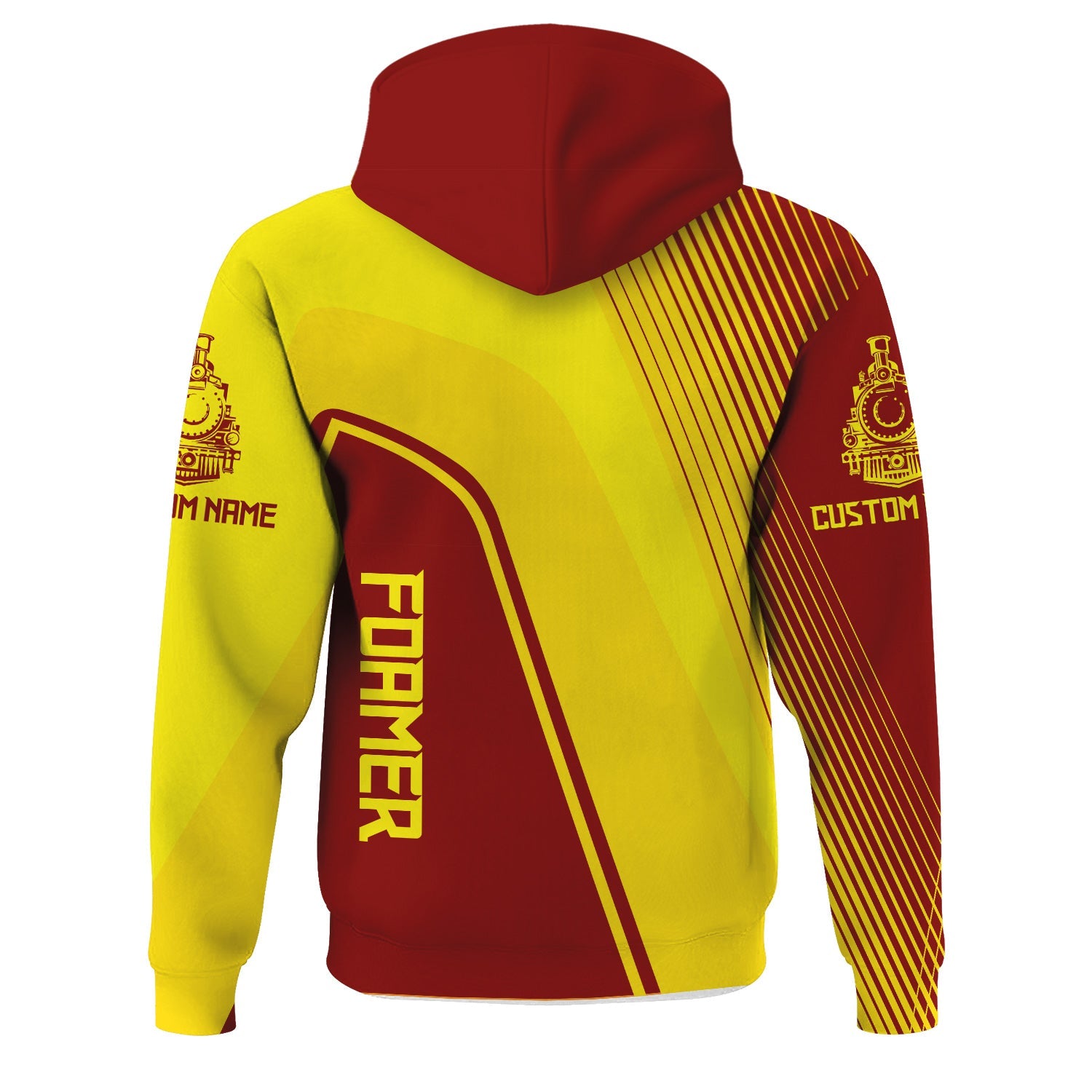 Railspirit Personalized Denver and Rio Grande Western Railroad Hoodie Vibrant Striking Style Zip Up Hoodie For Rail Enthusiasts