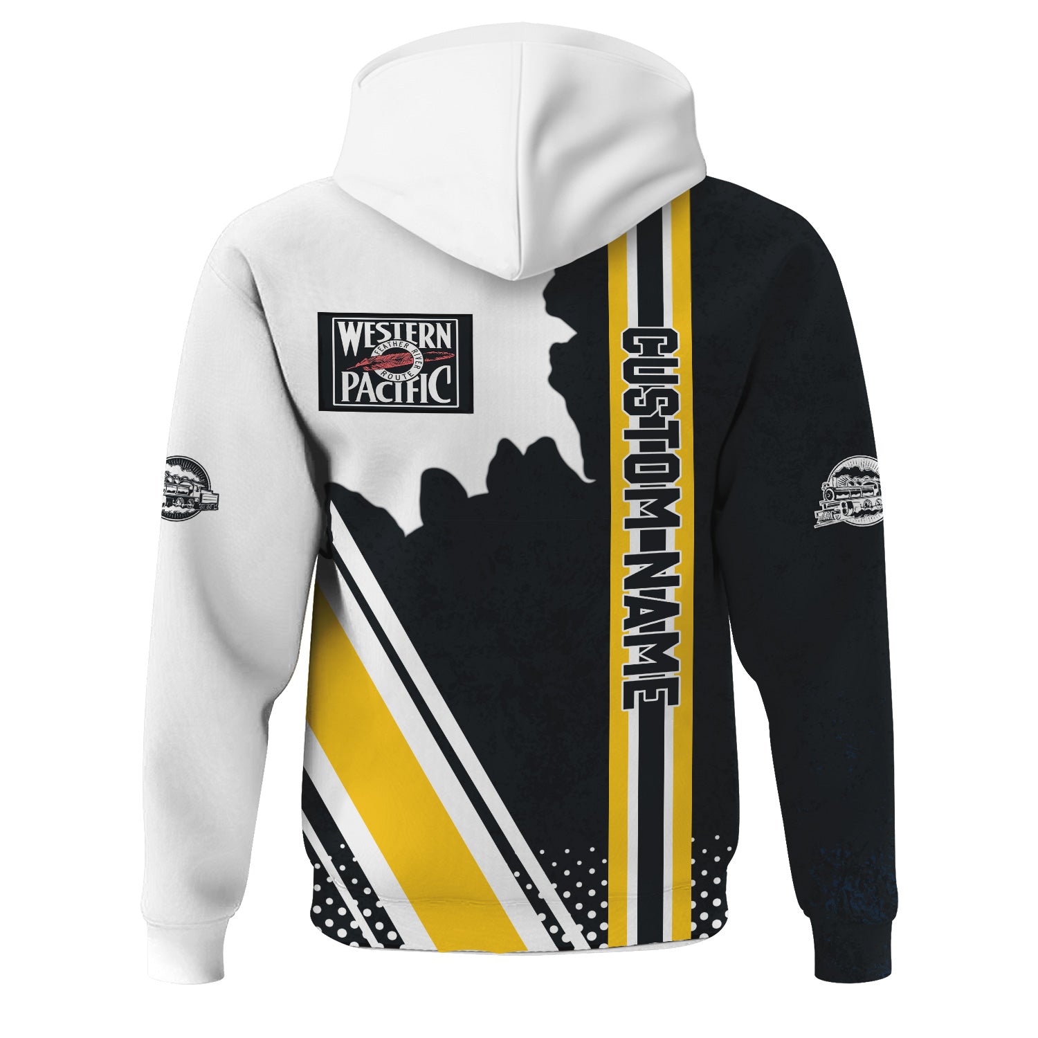 Railspirit Personalized Western Pacific Railroad Hoodie All Over Printed Unisex Zip Up Hoodie