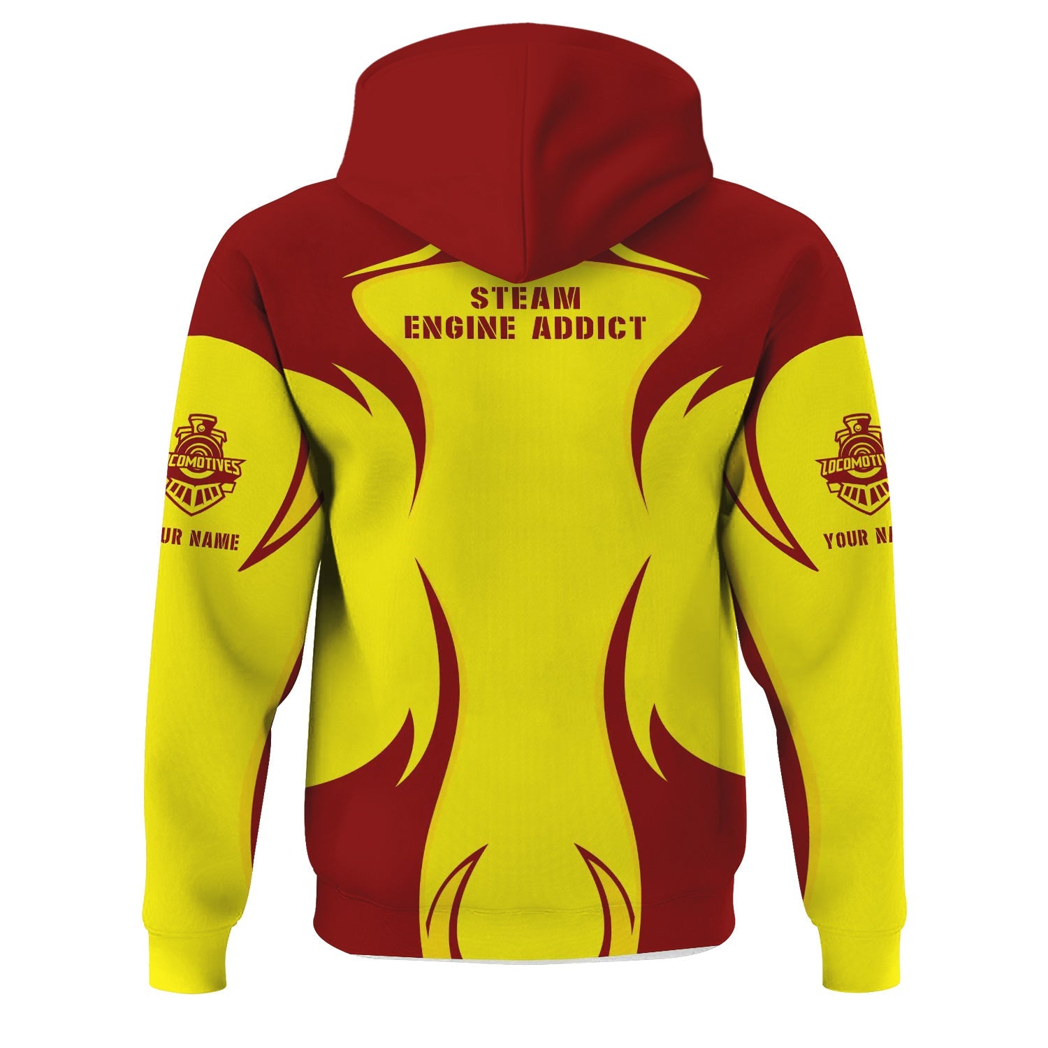 Railspirit Personalized Denver and Rio Grande Western Railroad Hoodie Distinctive Flame Style Zip Up Hoodie For Steam Engine Addict