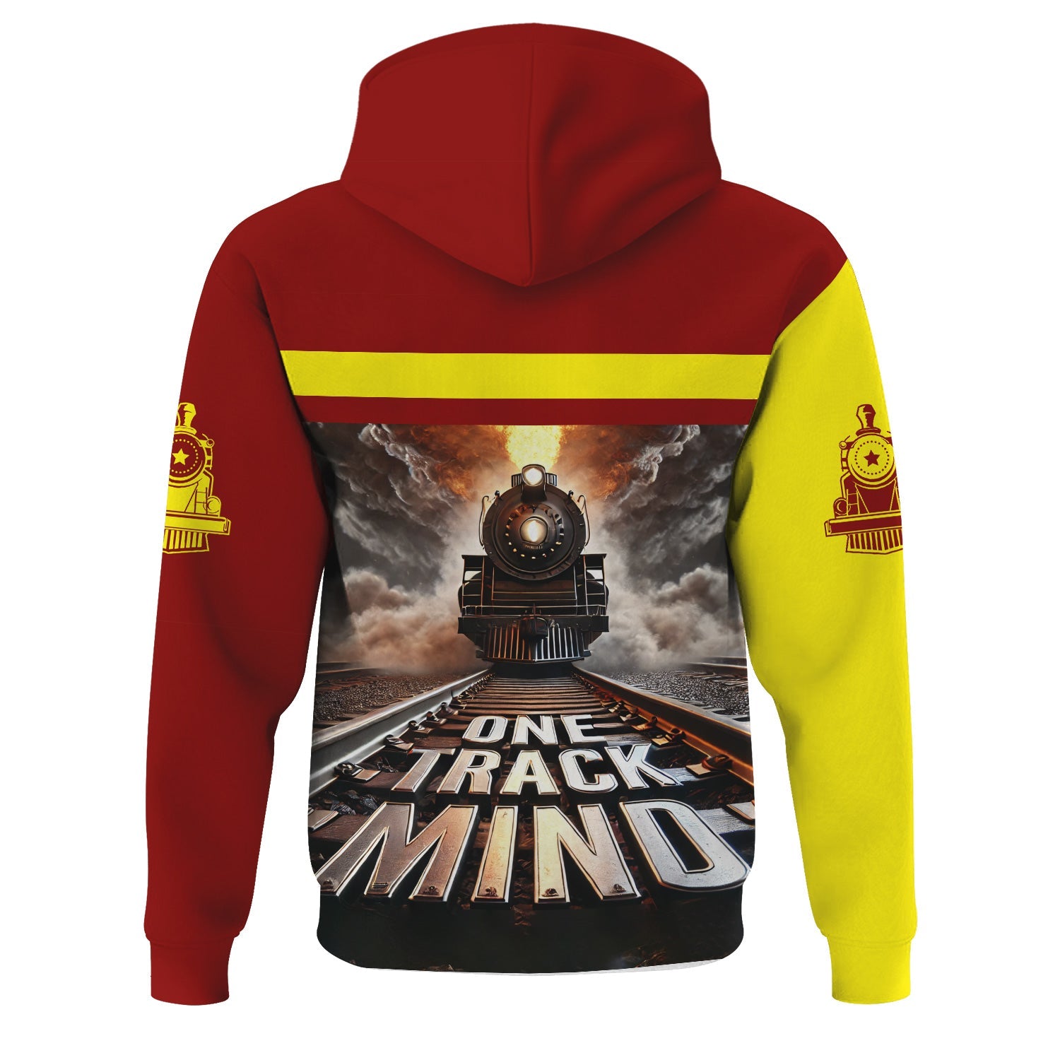 Railspirit Personalized Denver and Rio Grande Western Railroad Hoodie One Track Mind Train Printed ZIp Up Hoodie