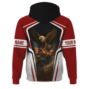 Railspirit Personalized Denver and Rio Grande Western Railroad Hoodie American Eagle Vintage Train Zip Up Hoodie