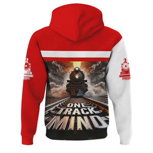 Railspirit Personalized Missouri Pacific Railroad Hoodie One Track Mind Train Printed ZIp Up Hoodie