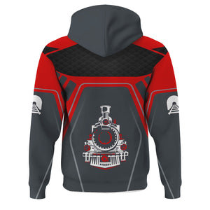 Railspirit Personalized Missouri Pacific Railroad Hoodie Steam Locomotive Engine Graphic Train Zip Up Hoodie All Over Print