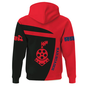 Railspirit Personalized Wabash Railroad Hoodie All Aboard Steam Train Movie Projector Style Zip Up Hoodie