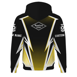 Railspirit Personalized Reading Railroad Hoodie Lightning Graphic Style Zip Up Hoodie Gift Idea For Train Lover