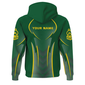 Railspirit Personalized Maine Central Railroad Hoodie Striking Line Style Train Zip Up Hoodie For Locomotive Lovers