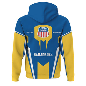 Railspirit Personalized Union Pacific Railroad Hoodie Custom Year Railroader Big Boy Zip Up Hoodie Gift Idea For Train Lover