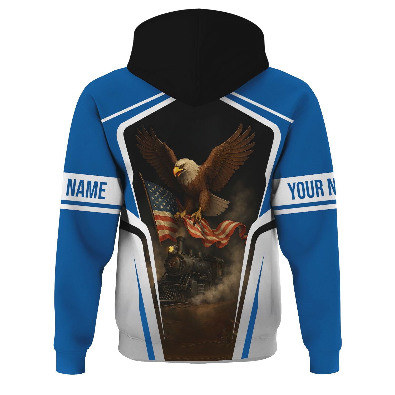 Railspirit Personalized Union Pacific Railroad Hoodie American Eagle Vintage Train Big Boy Zip Up Hoodie