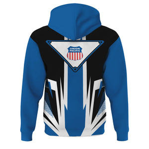 Railspirit Union Pacific Railroad Hoodie Bold Graphic Style Big Boy All Over Printed Zip Up Hoodie