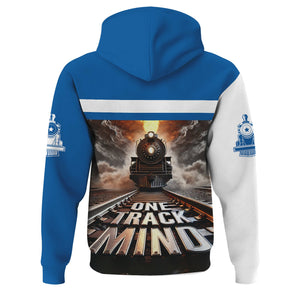 Railspirit Personalized Union Pacific Railroad Hoodie One Track Mind Big Boy Train Printed ZIp Up Hoodie