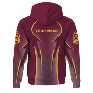 Railspirit Personalized Boston and Maine Railroad Hoodie Striking Line Style Train Zip Up Hoodie For Locomotive Lovers