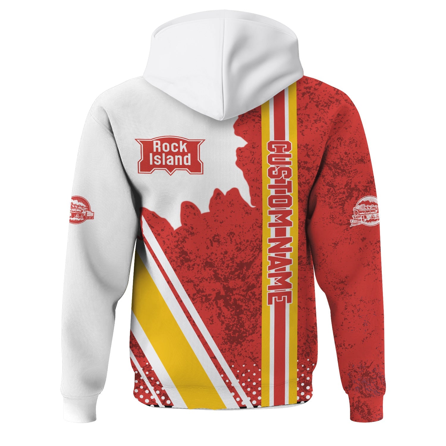 Railspirit Personalized Chicago, Rock Island and Pacific Railroad Hoodie Rock Island Railroad All Over Printed Unisex Zip Up Hoodie