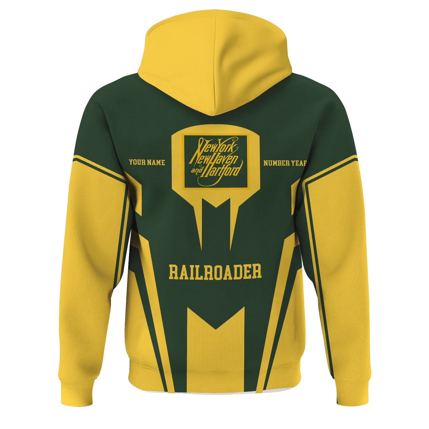 Railspirit Personalized New York, New Haven and Hartford Railroad Hoodie Custom Year Railroader New Haven Railroad Zip Up Hoodie