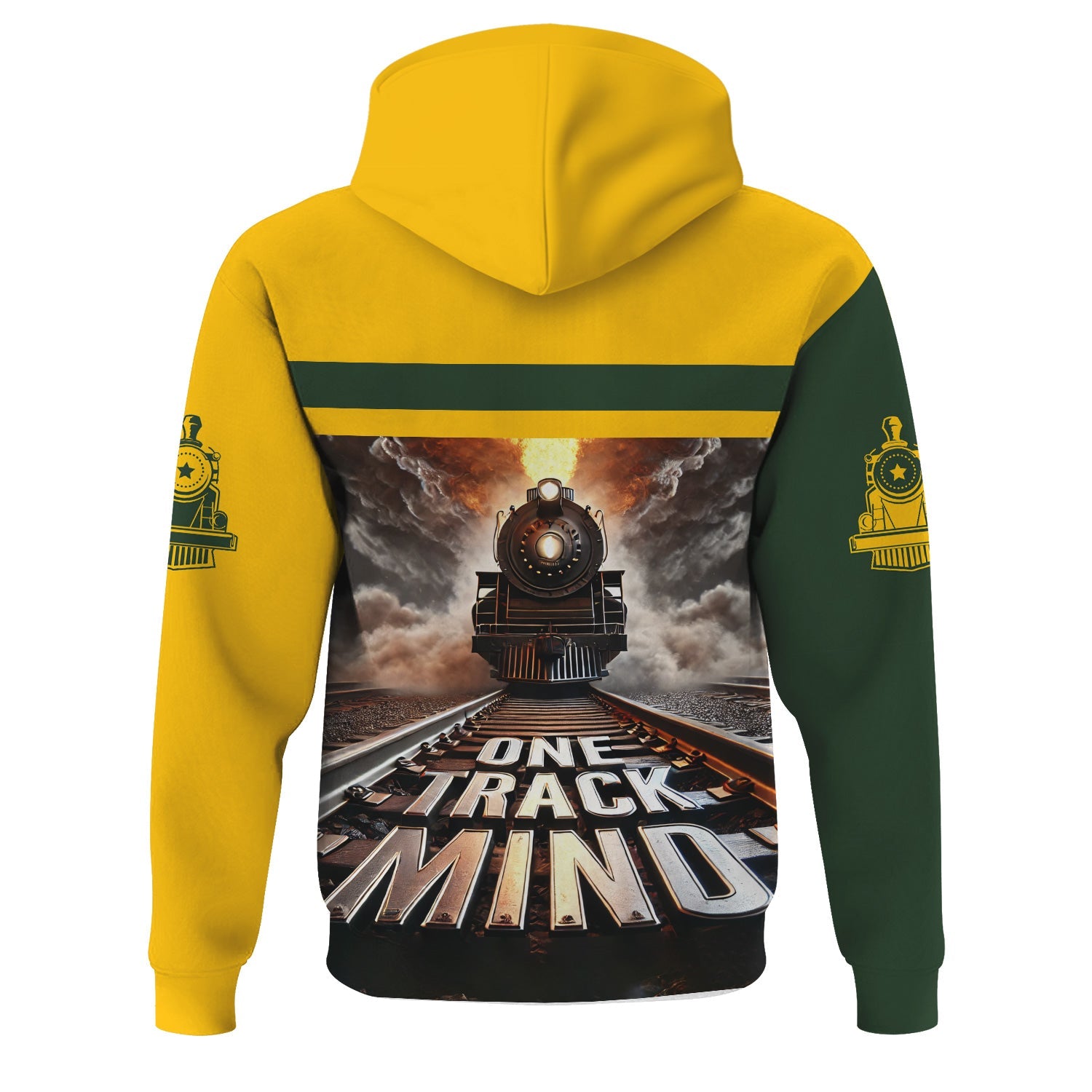 Railspirit Personalized New York, New Haven and Hartford Railroad Hoodie One Track Mind New Haven Railroad Train Printed ZIp Up Hoodie