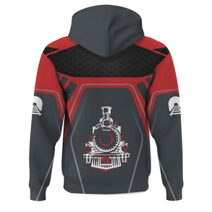 Railspirit Personalized Louisville and Nashville Railroad Hoodie Steam Locomotive Engine Graphic L&N Train Zip Up Hoodie All Over Print