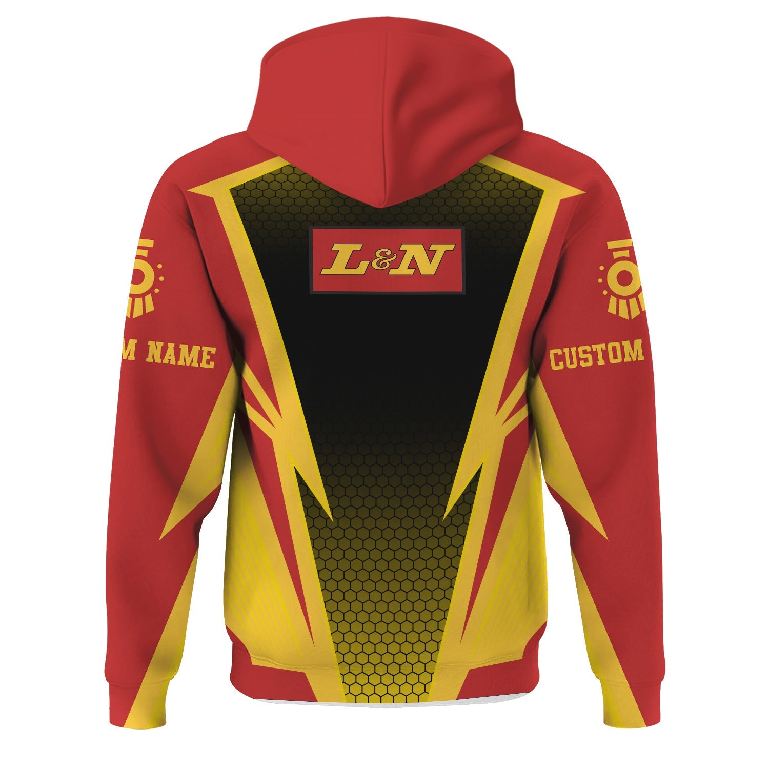 Railspirit Personalized Louisville and Nashville Railroad Hoodie Lightning Graphic Style L&N Zip Up Hoodie Gift Idea For Train Lover