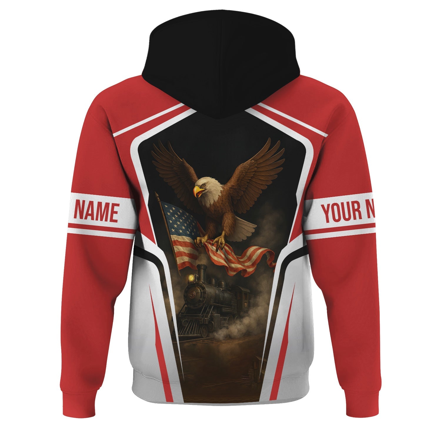 Railspirit Personalized Louisville and Nashville Railroad Hoodie American Eagle Vintage Train L&N Zip Up Hoodie