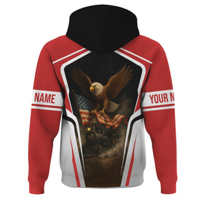 Railspirit Personalized Louisville and Nashville Railroad Hoodie American Eagle Vintage Train L&N Zip Up Hoodie