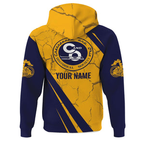 Railspirit Personalized Chesapeake and Ohio Railway Hoodie Crackle Texture Style C&O Train Zip Up Hoodie For Trackhead