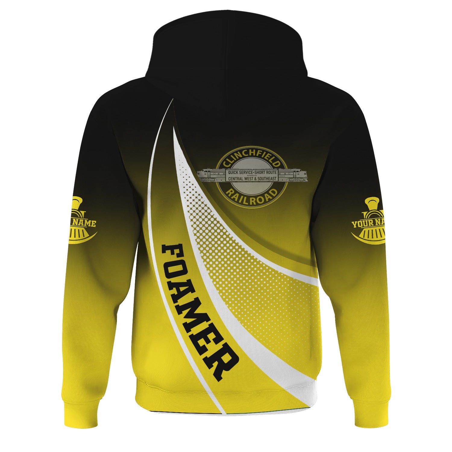 Railspirit Personalized Clinchfield Railroad Hoodie Railway-Themed Style Zip Up Hoodie Gift Idea For Trainspotter