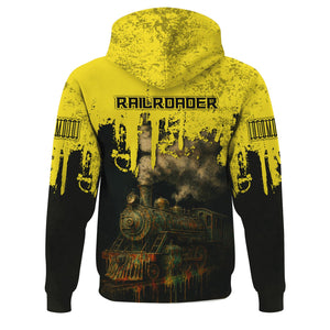 Railspirit Personalized Clinchfield Railroad Hoodie Vintage Train Art Style Zip Up Hoodie For Locomotive Fans