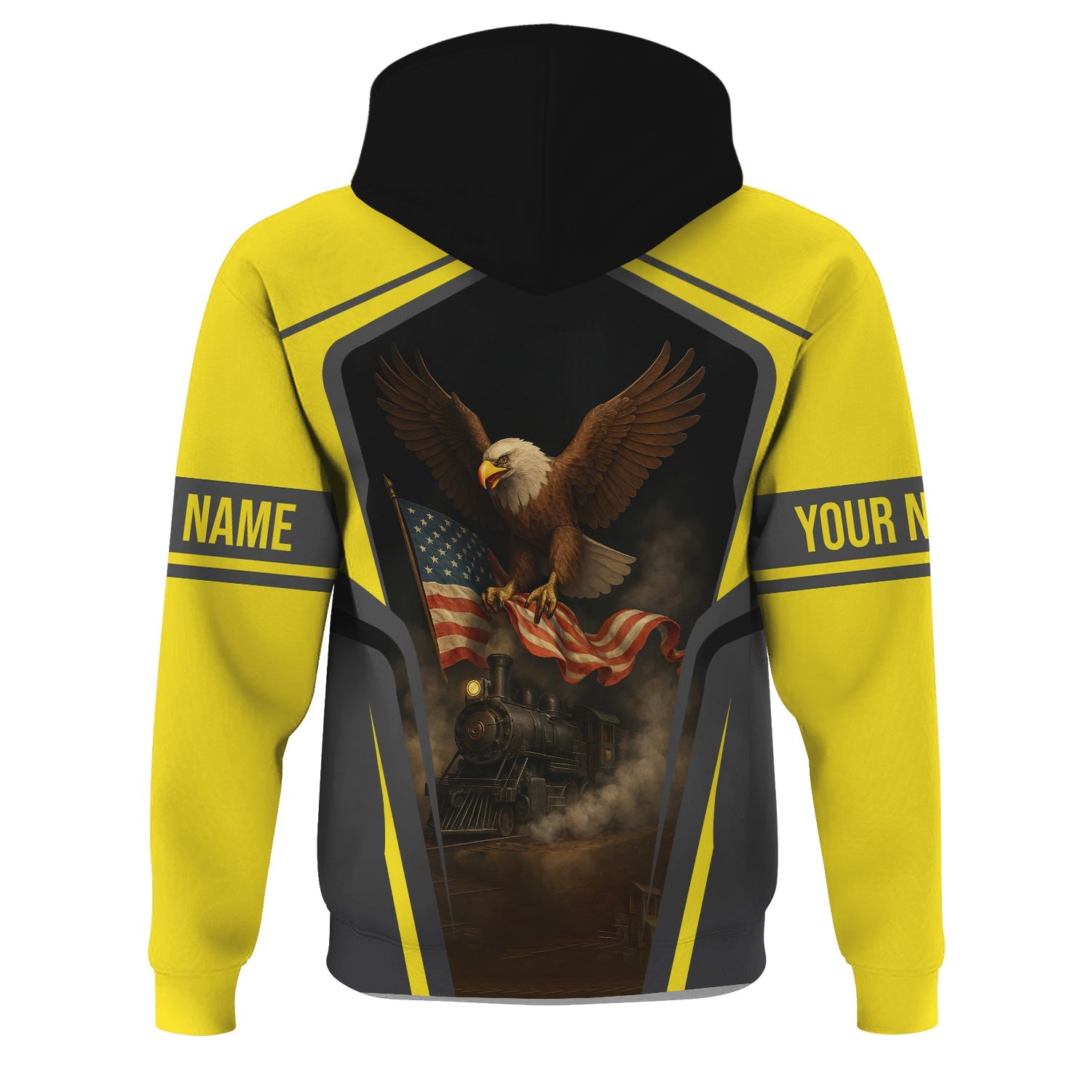 Railspirit Personalized Clinchfield Railroad Hoodie American Eagle Vintage Train Zip Up Hoodie