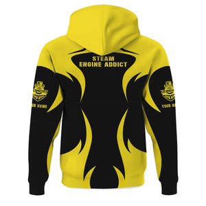 Railspirit Personalized Clinchfield Railroad Hoodie Distinctive Flame Style Zip Up Hoodie For Steam Engine Addict