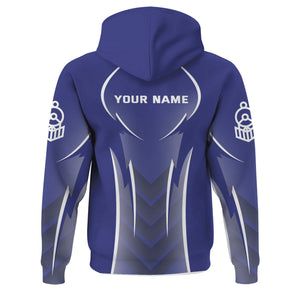 Railspirit Personalized New York, Chicago and St. Louis Railroad Hoodie Striking Line Nickel Plate Road Train Zip Up Hoodie For Locomotive Lovers