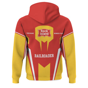Railspirit Personalized Chicago, Rock Island and Pacific Railroad Hoodie Custom Year Railroader Rock Island Railroad Zip Up Hoodie