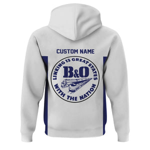Railspirit Custom Name B&O Great States Railroad Hoodie Yes I Need All Those Train Printed Zip Hoodie