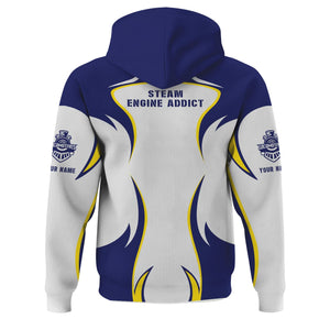 Railspirit Personalized B&O Great States Railroad Hoodie Distinctive Flame Style Zip Up Hoodie For Steam Engine Addict