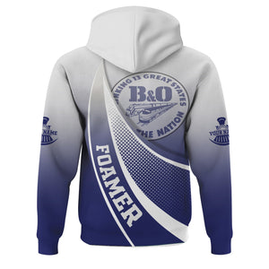 Railspirit Personalized B&O Great States Railroad Hoodie Railway-Themed Style Zip Up Hoodie Gift Idea For Trainspotter