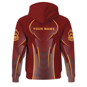 Railspirit Personalized Duluth, Missabe, & Iron Range Railroad Hoodie Striking Line Style Train Zip Up Hoodie For Locomotive Lovers