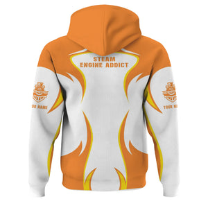 Railspirit Personalized BNSF Railway Hoodie Distinctive Flame Style Zip Up Hoodie For Steam Engine Addict