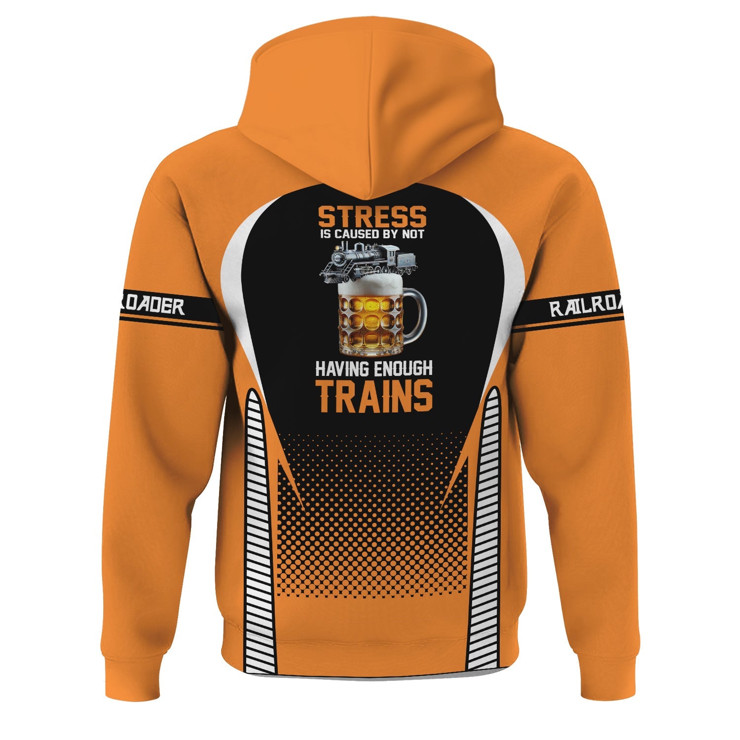 Railspirit Personalized BNSF Railway Hoodie Stress Is Caused By Not Having Enough Trains  Zip Up Hoodie